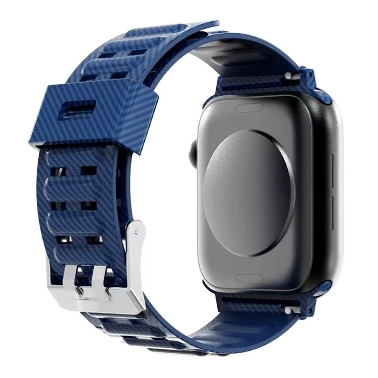 TPU Strap Strap Carbon Fibre Texture Semplace de Strape de Voir Pour Appon Watch 7 41mm - Rouge