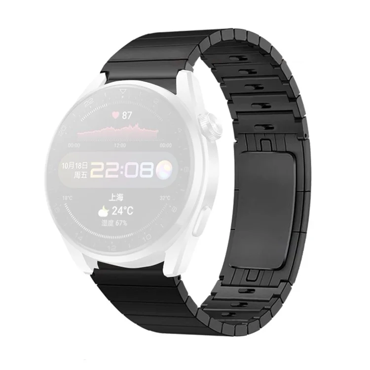 Reemplazo de Correa Para la Correa de la Banda de Reloj Inteligente de Acero Inoxidable de 22 mm Para Huawei Watch gt 2 Pro Porsche - Negro