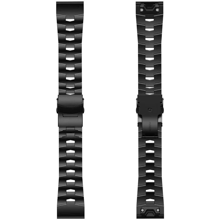 Pour Garmin Fenix ​​6 / 5 / Précurseur 935 / 945 Titanium Alloy Metal Watch Strap Remplacement du Groupe de Poignets à Libération Rapide - le Noir