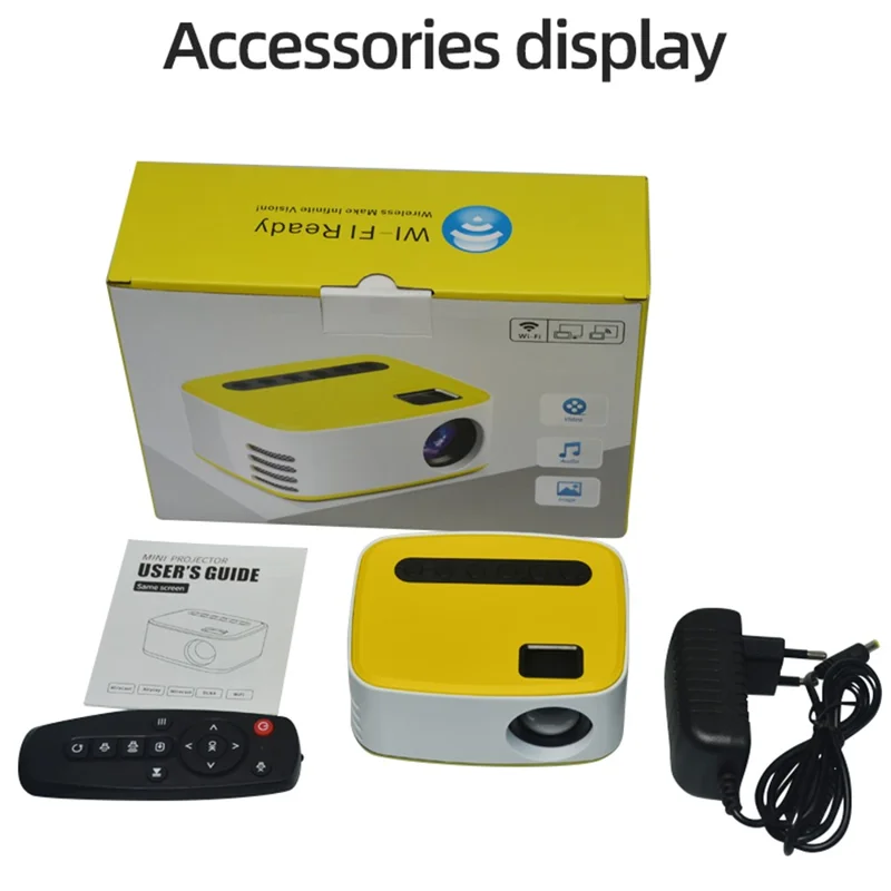 T20 Mini LED Projector 1080P High Definition Portable Home Theater Media Player - EU Plug