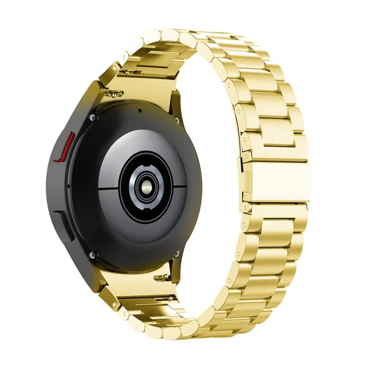 Correia de Relógio Inteligente de Aço Inoxidável de 3 Contas de Reposição para Samsung Galaxy Watch6 40mm 44mm / Watch6 Classic 43mm 47mm / Watch 5 40mm 44mm / 5 Pro 45mm / Watch4 40mm 44mm - Ouro