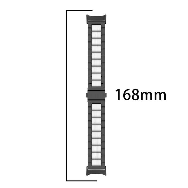 Correia de Relógio Inteligente em Aço Inoxidável para Fitbit Charge 6 / 5, Pulseira com Ferramenta de Substituição - Preto / Vermelho / Preto