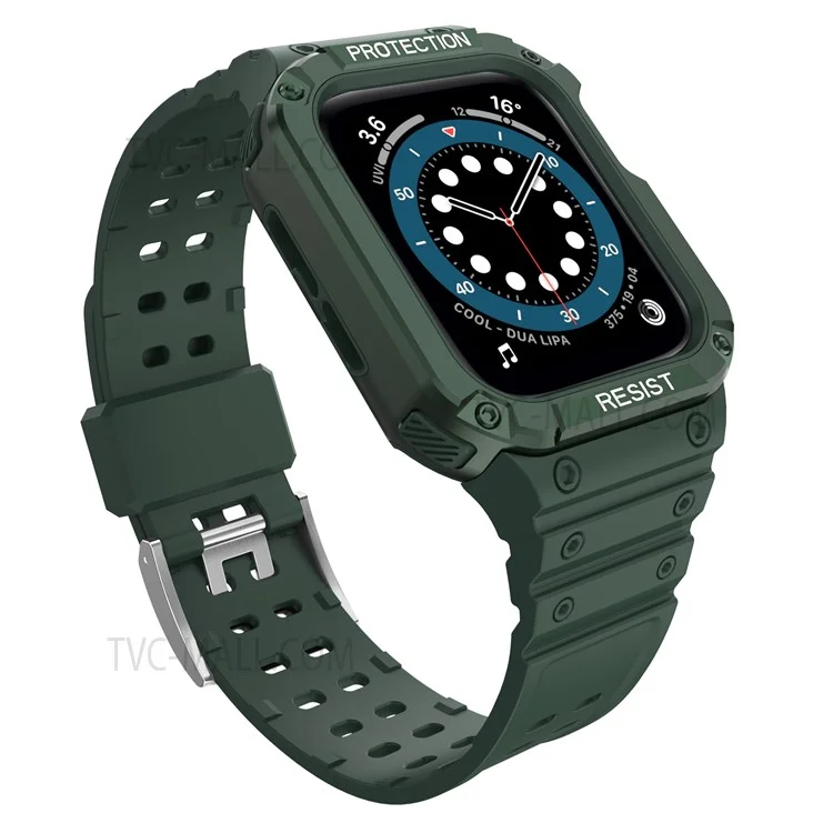 Electroplating One-Piece Soft TPU Smart Watch Replacement Strap for Apple Watch Series 10 42mm / 9 8 7 41mm / 6 5 4 SE SE (2022) SE (2023) 40mm / 3 2 1 38mm - Midnight Green / Green