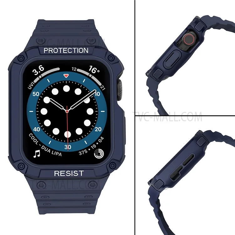 Reemplazo de Correa para Reloj de una Sola Pieza Suave de TPU Electrochapado para Apple Watch Series 6 / SE 44mm / SE (2022) 44mm / 5 / 4 44mm / 1 / 2 / 3 42mm / 7 45mm - Azul Oscuro / Azul