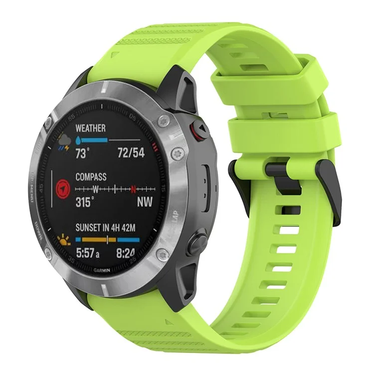 Cinta de Faixa de Relógio de Silicone de 22 mm Com Chaves de Fenda Para Garmin Fenix ​​6 GPS/6 Pro GPS/6 Sapphire GPS/Garmin Fenix ​​5/5 Plus - Verde