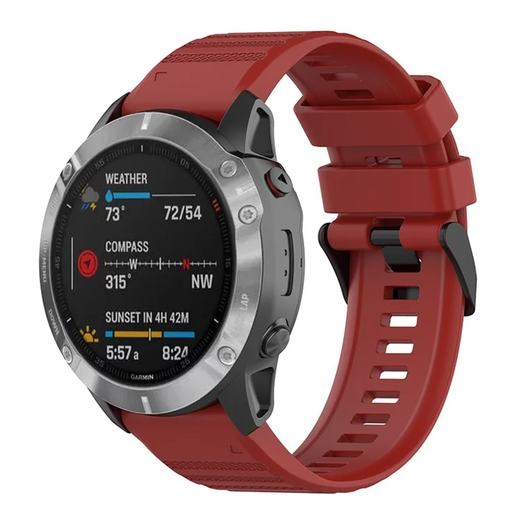 Bande de Montres en Silicone de 22 mm Avec Tournevis Pour Garmin Fenix ​​6 Gps / 6 Pro Gps / 6 Sapphire Gps / Garmin Fenix ​​5/5 Plus - Rouge