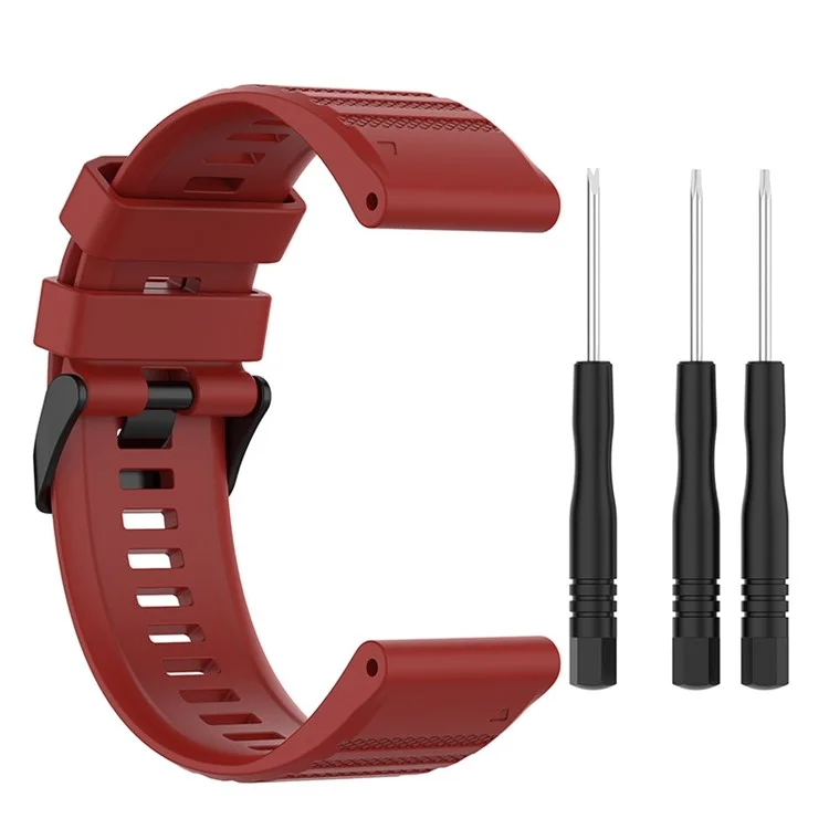 Bande de Montres en Silicone de 22 mm Avec Tournevis Pour Garmin Fenix ​​6 Gps / 6 Pro Gps / 6 Sapphire Gps / Garmin Fenix ​​5/5 Plus - Rouge