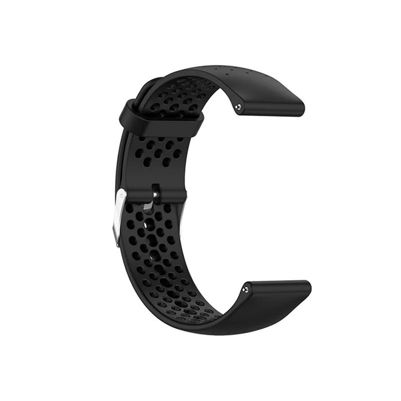 22mm Breathable Silicone Smart Watch Replacement Strap for Polar Vantage M/Vantage M2/Gait X - Black