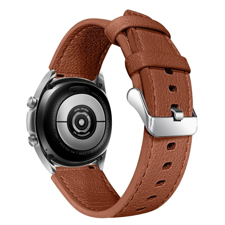 Camada Superior de 22mm de Couro Genuíno Relógio de Couro Substituto Para Samsung Gear S3 Classic - Castanho