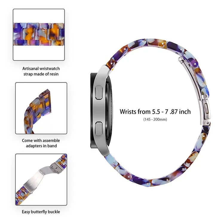 Pulsera de Banda de Reloj de Resina de Moda Con Reemplazo de Hebilla de Acero Inoxidable Para Samsung Galaxy Watch4 40 mm / 44 mm - Océano Azul