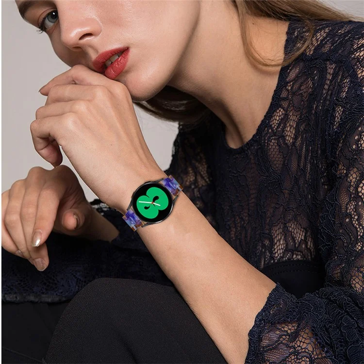 Resina de Moda Pulseira de Banda de Relógios Com Aço Inoxidável Substituição de Fivela Para Samsung Galaxy Watch4 40mm / 44 mm - Oceano Azul