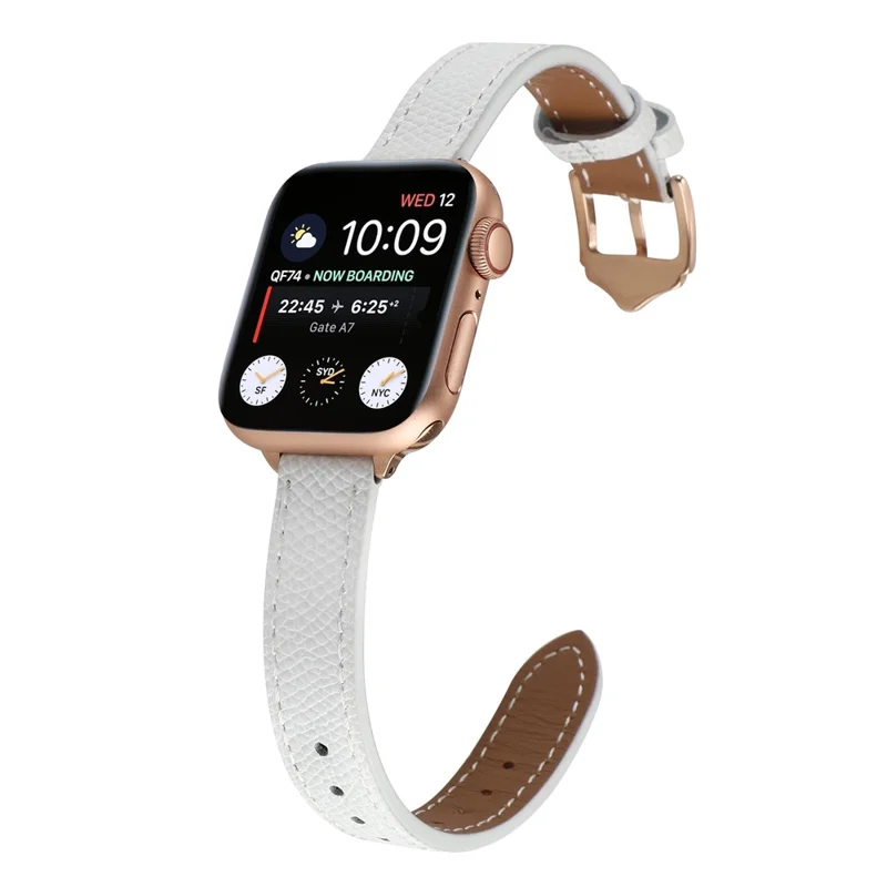 PU Leather Smart Watch Band Wrist Strap 14mm Width for Apple Watch Series 11 10 42mm / 9 8 7 41mm / SE3 SE2 SE 6 5 4 40mm / 3 2 1 38mm - Style 16