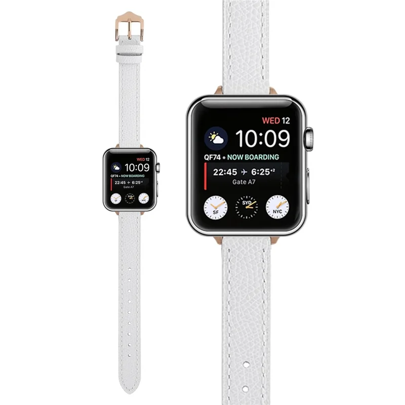 PU Leather Smart Watch Band Wrist Strap 14mm Width for Apple Watch Series 11 10 42mm / 9 8 7 41mm / SE3 SE2 SE 6 5 4 40mm / 3 2 1 38mm - Style 16