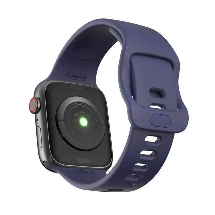 Silicone Smart Watch Band Adjustable Wrist Strap for Apple Watch Ultra 49mm / Ultra 2 49mm / Series 9 45mm / SE (2023) 44mm / Series 8 45mm / 7 45mm / Watch Series 6 / 5 / 4 / SE 44mm / SE (2022) 44mm / Watch Series 3 / 2 / 1 42mm - Midnight Blue