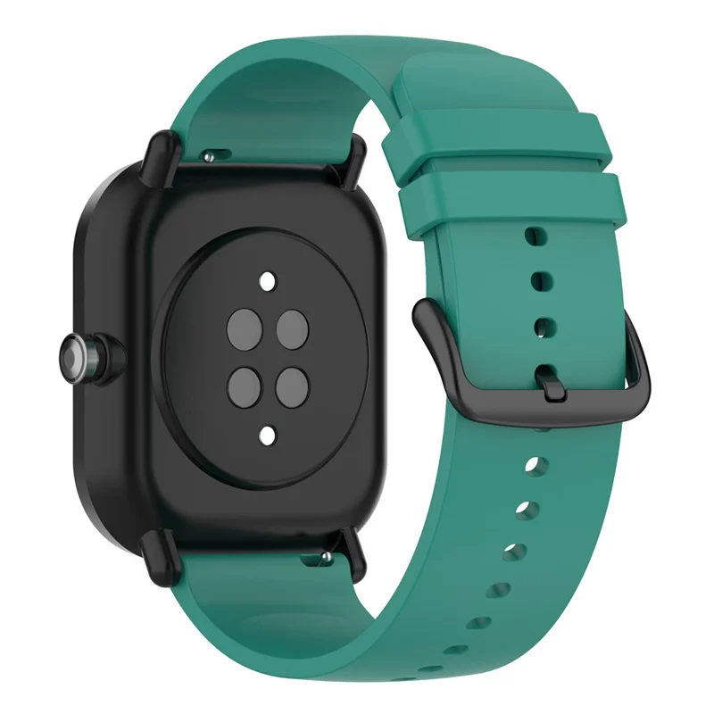 20mm Soft Silicone Smart Watch Band Replacement Adjustable Watch Straps for Huami Amazfit GTS 3 - Dark Green