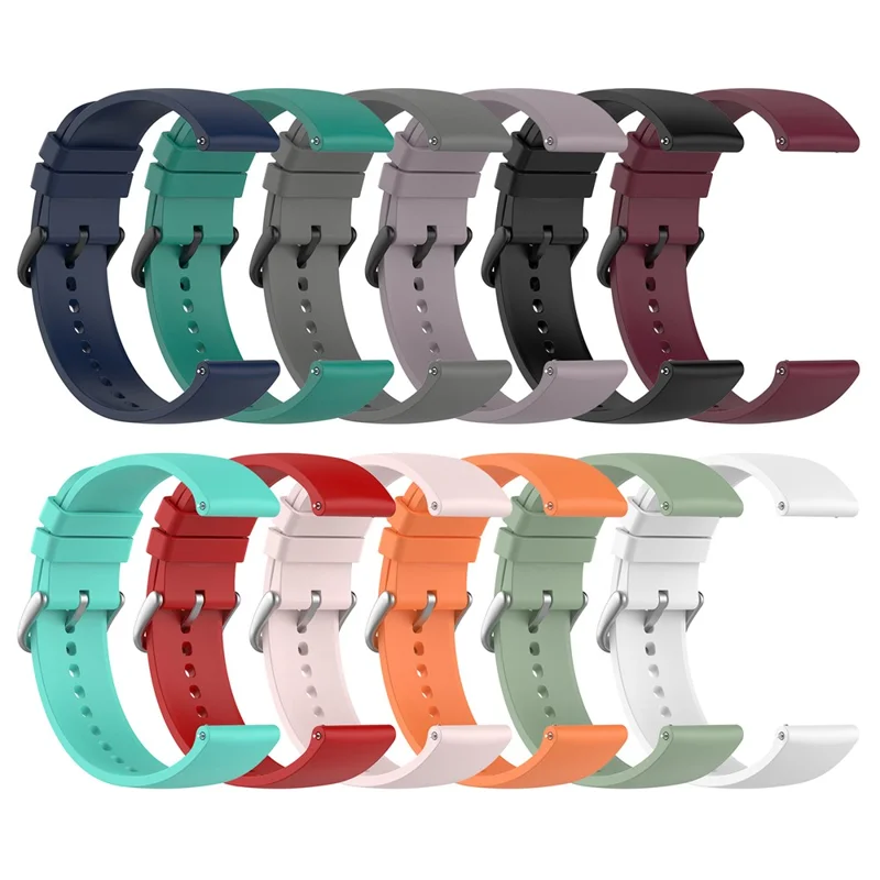 20mm Soft Silicone Smart Watch Band Replacement Adjustable Watch Straps for Huami Amazfit GTS 3 - Dark Green