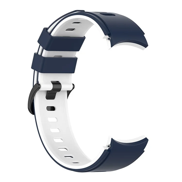 Bandon de Surveillance en Silicone à Double Couleur Sangle de Connexion D'interface Officielle Pour Samsung Galaxy Watch4 Classic 46mm 42mm / Watch4 44mm 40mm / Watch3 41 mm - Bleu de Minuit / Blanc