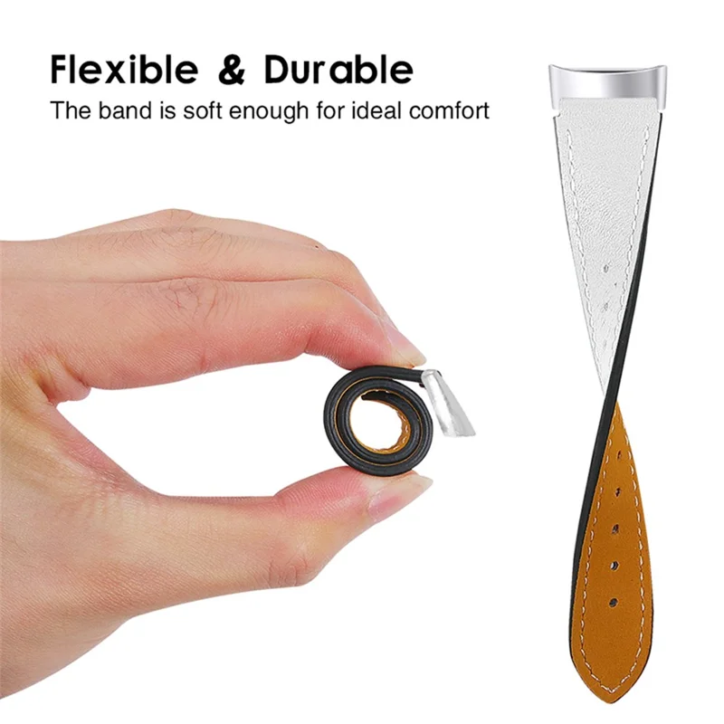 Премиальный ремешок из натуральной кожи с регулируемым ремешком для Fitbit Charge 6 / 5 — белый