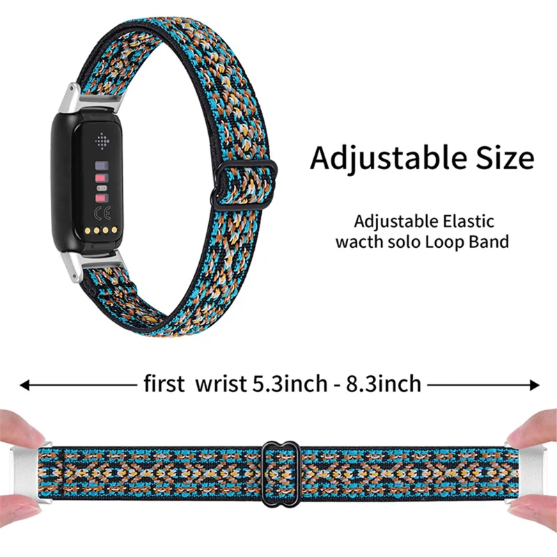 Elastic Nylon Watch Band Solo Loop Adjustable Strap Replacement for Fitbit Luxe - 4#