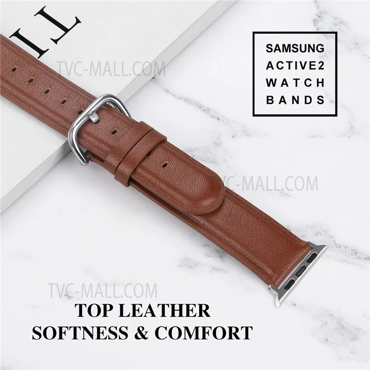 Correa de Reloj de Cuero Vacuno Genuino de Primera Capa Resistente a los Arañazos y de Moda para Apple Watch Series 10 46mm / Ultra 2 Ultra 49mm / 9 8 7 45mm / SE (2023) SE (2022) SE 6 5 4 44mm / 3 2 1 42mm - Marrón