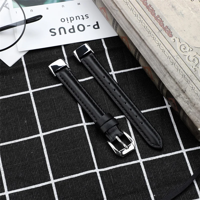 [Size L] Tool Free Soft Genuine Leather Watch Band for Fitbit Luxe/Fitbit Luxe Special Edition - Black