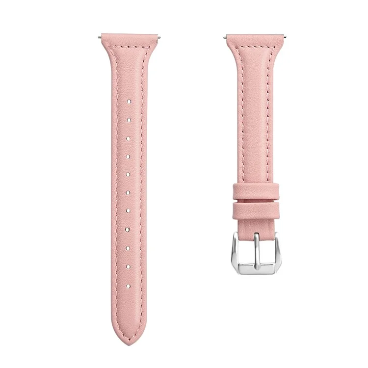 20mm Adjustable Strap for Samsung Galaxy Watch Active / Watch3 41mm / Gear S2 Genuine Cow Leather Smart Watch Band - Rose Pink