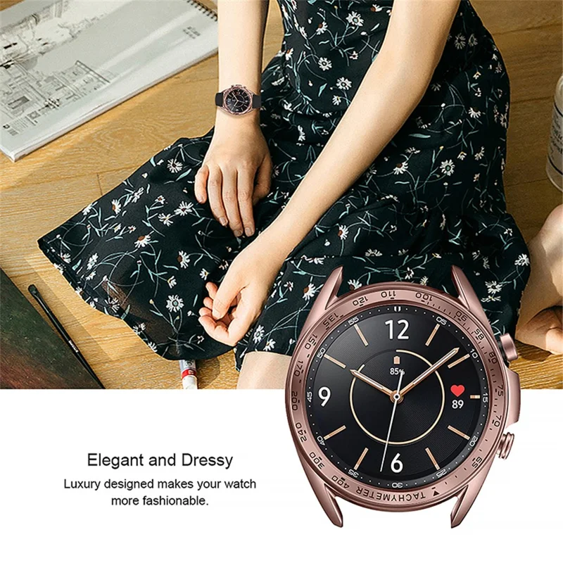 Scratch-resistant Stainless Steel Watch Bezel Protective Ring Cover for Samsung Galaxy Watch3 41mm - Bronze