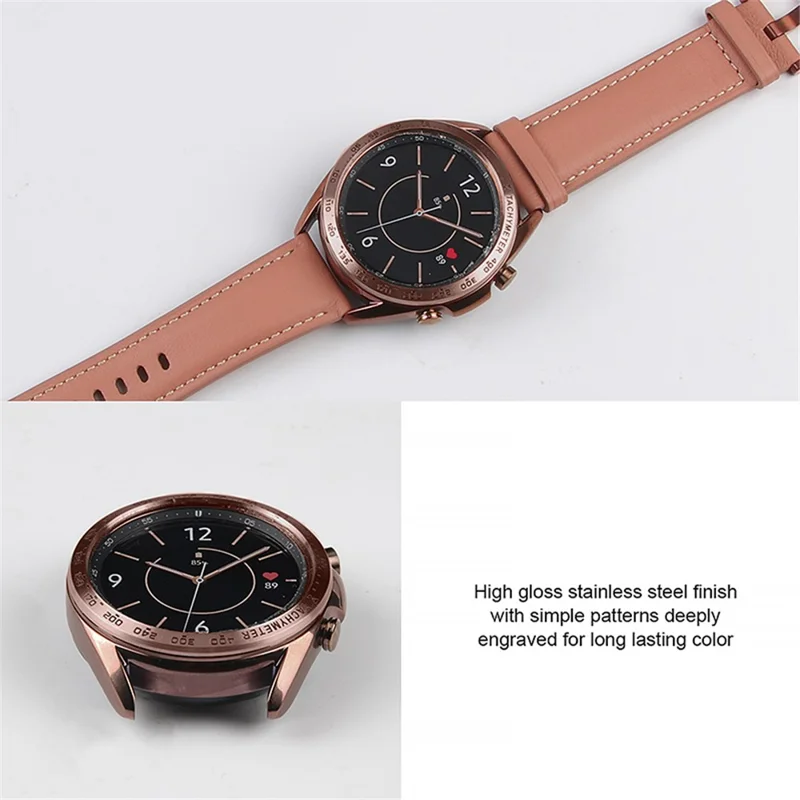 Scratch-resistant Stainless Steel Watch Bezel Protective Ring Cover for Samsung Galaxy Watch3 41mm - Bronze