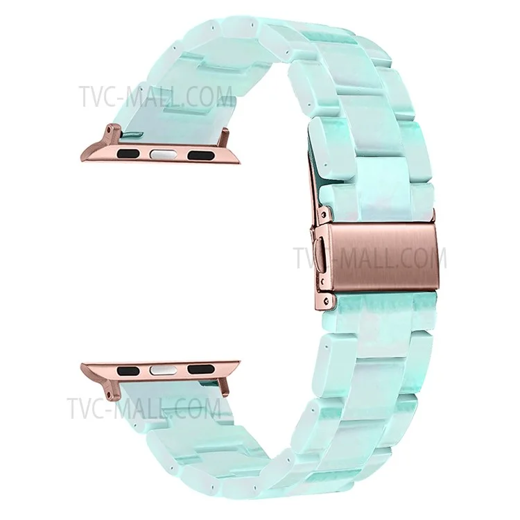 Replacement 3 Beads Resin Watch Strap Band for Apple Watch Series 10 42mm / 9 8 7 41mm / 6 5 4 SE SE (2022) SE (2023) 40mm / 3 2 1 38mm - Green