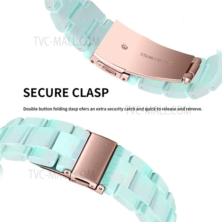 Replacement 3 Beads Resin Watch Strap Band for Apple Watch Series 10 42mm / 9 8 7 41mm / 6 5 4 SE SE (2022) SE (2023) 40mm / 3 2 1 38mm - Green