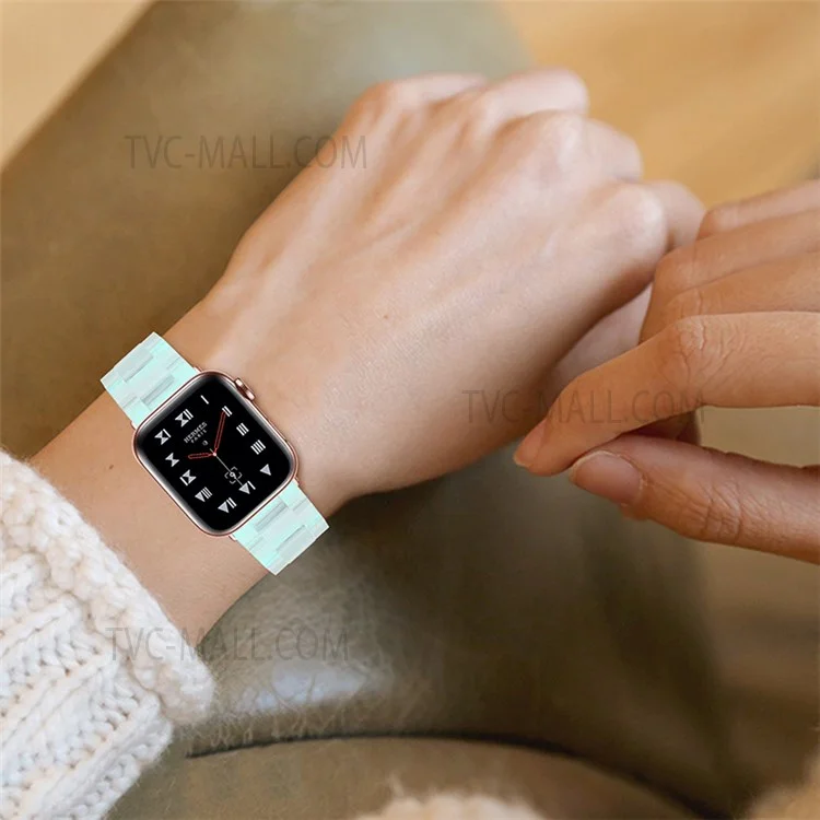 Replacement 3 Beads Resin Watch Strap Band for Apple Watch Series 10 42mm / 9 8 7 41mm / 6 5 4 SE SE (2022) SE (2023) 40mm / 3 2 1 38mm - Green