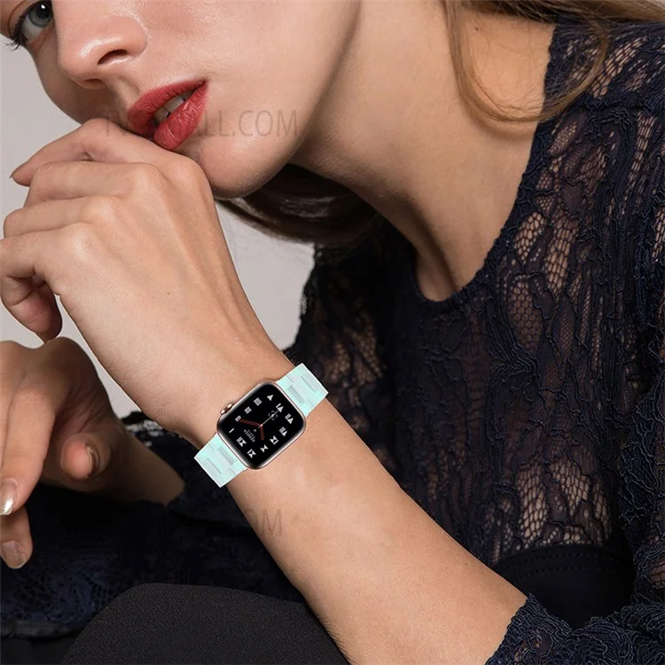 Replacement 3 Beads Resin Watch Strap Band for Apple Watch Series 10 42mm / 9 8 7 41mm / 6 5 4 SE SE (2022) SE (2023) 40mm / 3 2 1 38mm - Green