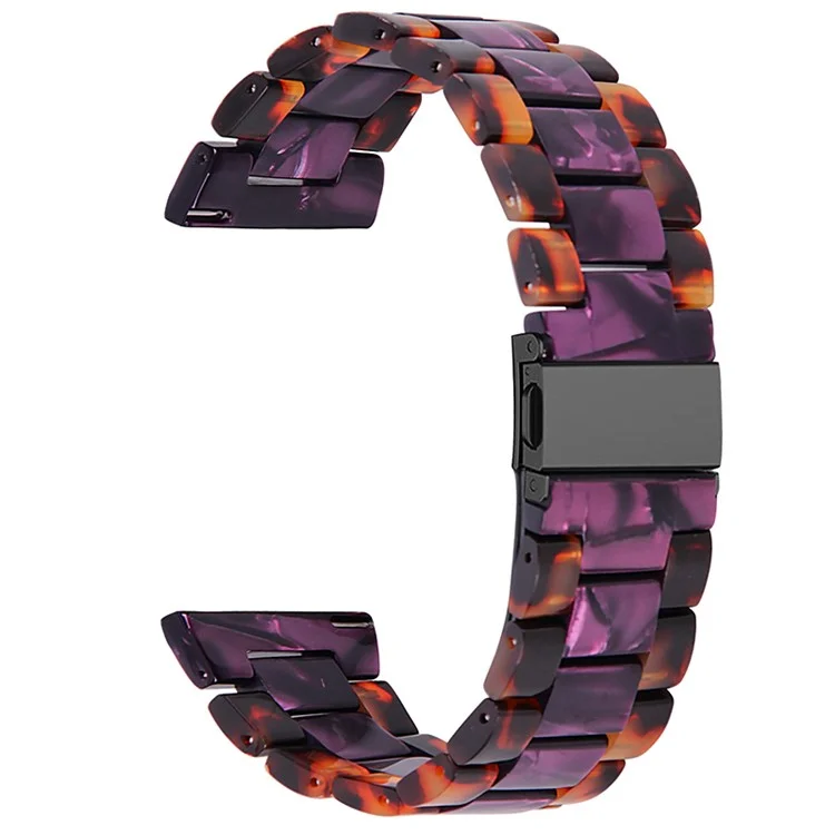 22mm Moda Colore Splific A 3 Perline Cinturino Con Cinturino In Resina Con Fibbia A Farfalla Per Huaami AmazFit GTR 47mm / Amament 2 - Hawksbill / Purple.