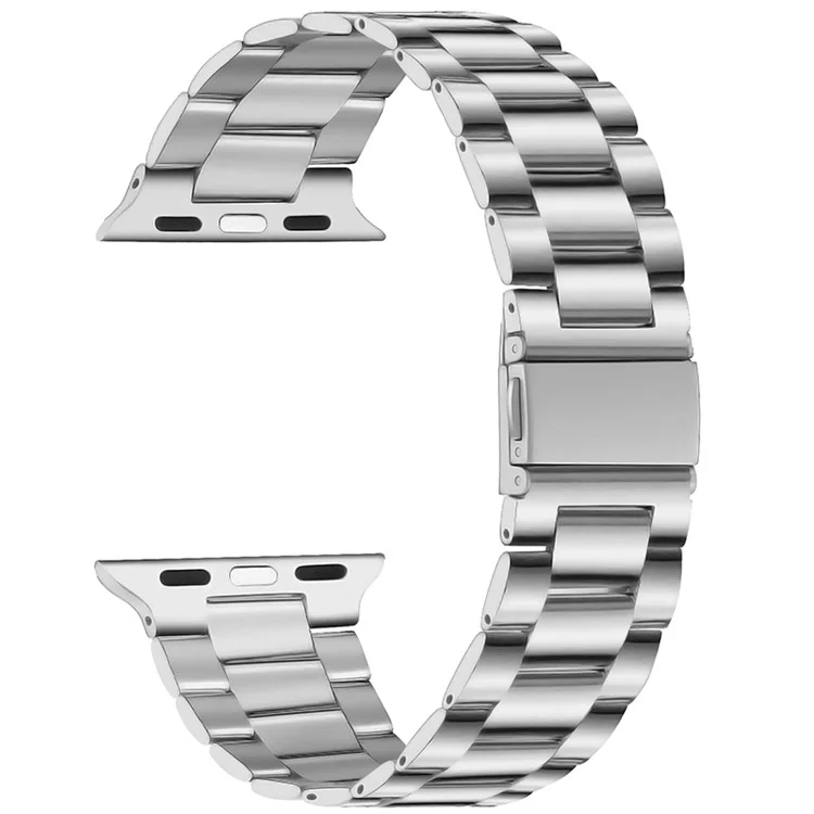 Ультратонкий ремешок из нержавеющей стали с 3 бусинами для Apple Watch Series 10 42мм / 9 8 7 41мм / 6 5 4 SE SE (2022) SE (2023) 40мм / 3 2 1 38мм - серебристый