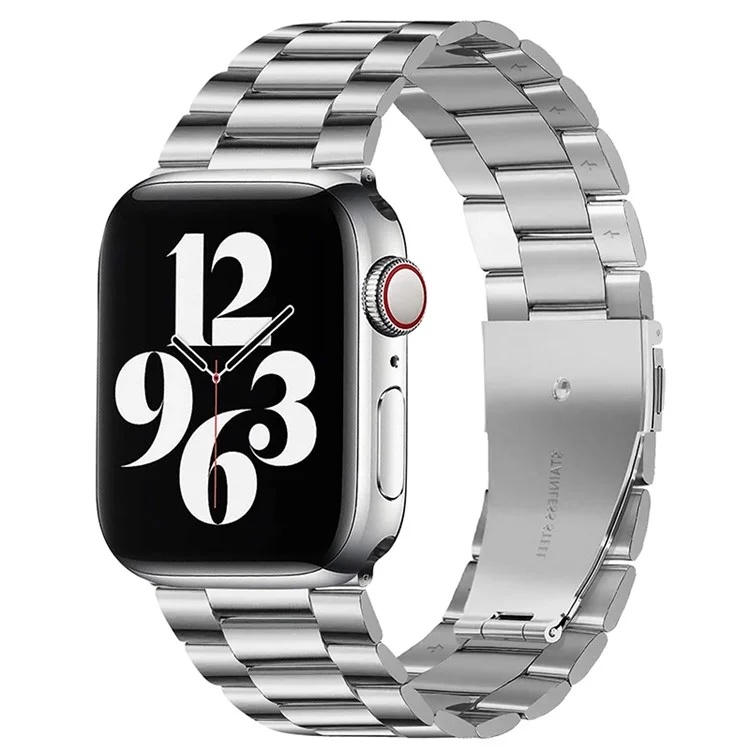 Ультратонкий ремешок из нержавеющей стали с 3 бусинами для Apple Watch Series 10 42мм / 9 8 7 41мм / 6 5 4 SE SE (2022) SE (2023) 40мм / 3 2 1 38мм - серебристый