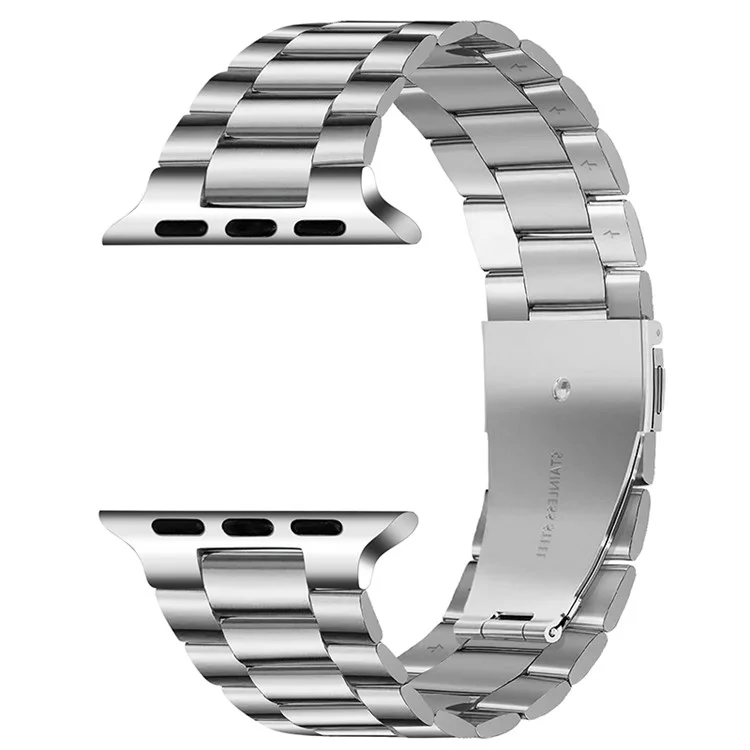 Ультратонкий ремешок из нержавеющей стали с 3 бусинами для Apple Watch Series 10 42мм / 9 8 7 41мм / 6 5 4 SE SE (2022) SE (2023) 40мм / 3 2 1 38мм - серебристый