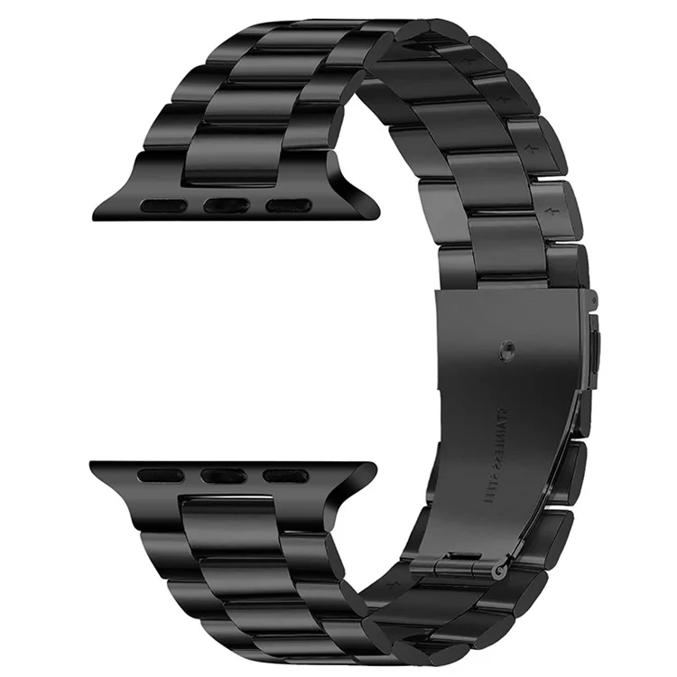 Montre intelligente en acier inoxydable 3 perles Bracelet en métal pour Apple Watch Series 10 46mm / Ultra 2 Ultra 49mm / 9 8 7 45mm / SE (2023) SE (2022) SE 6 5 4 44mm / 3 2 1 42mm - Noir