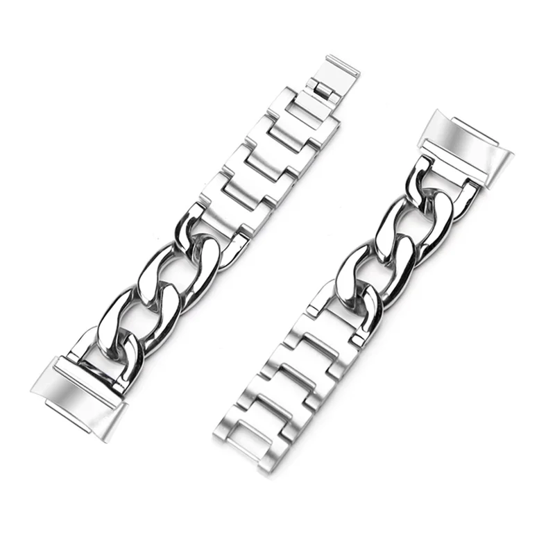 High-end Stainless Steel Smart Watch Band Replacement Band Strap for Fitbit Charge 6 / 5 - Silver