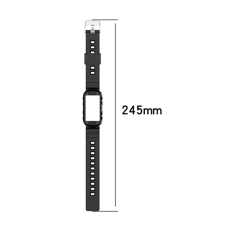 Integrated Soft TPU Strap and Watch Case Protective Cover for Fitbit Charge 4 / 4 SE / 3 / 3 SE - Black