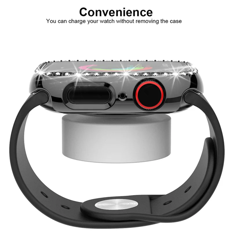 Skånskydd med strass för Apple Watch Series SE3 / SE2 / SE1 / 6 / 5 / 4 44 mm - Grå