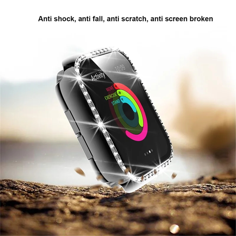 Skånskydd med strass för Apple Watch Series SE3 / SE2 / SE1 / 6 / 5 / 4 44 mm - Grå