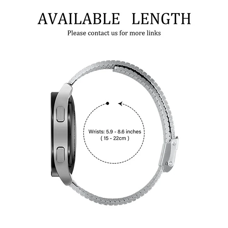 Doble Hebilla Lateral Con Textura De Acero Inoxidable Reloj Pulsera De Muñeca Correa Para Samsung Galaxy Watch4 Classic 42mm 46mm / Galaxy Watch Active / Galaxy Watch Active2 40mm 44mm - Plata