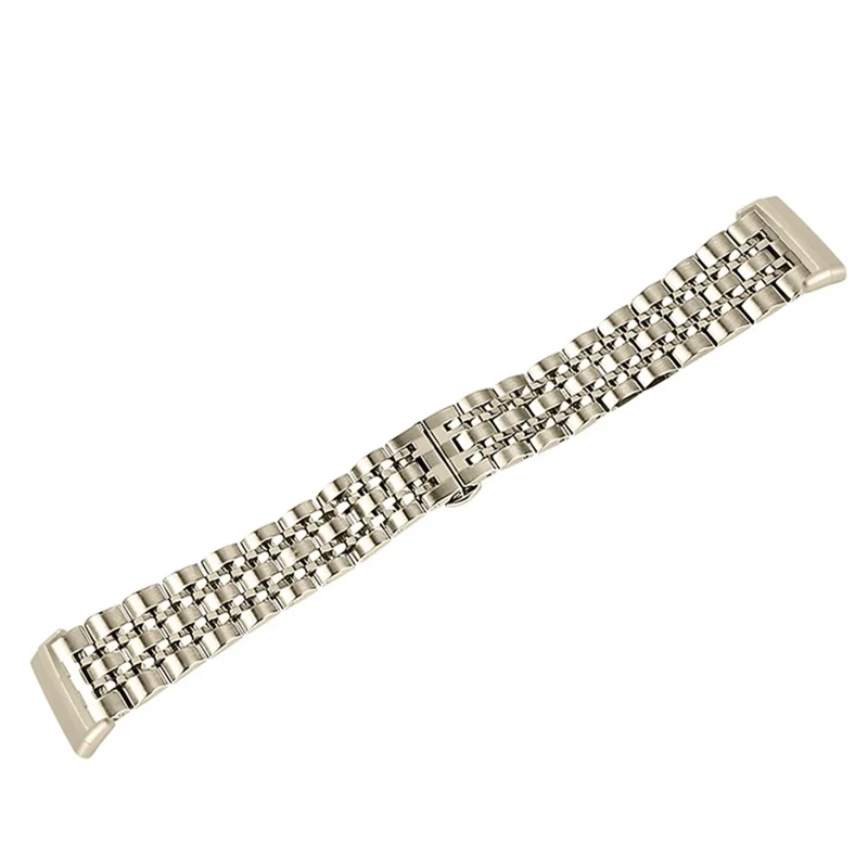 Ersetzbares Edelstahl-Armband mit modischem 7-Perlen-Design für Fitbit Sense/Versa 3 - Champagner Gold