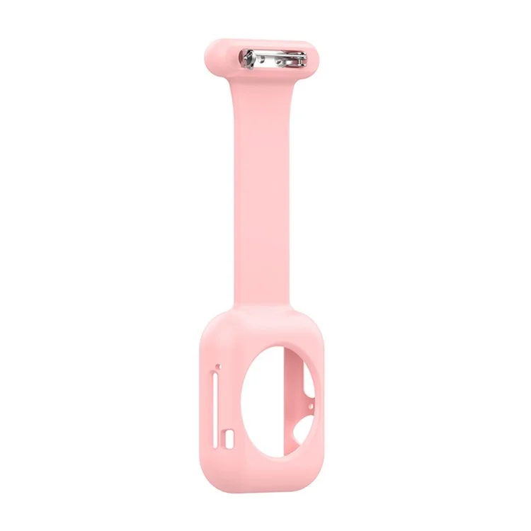 Montre de médecin anti-collision infirmière avec bracelet en silicone et coque de protection pour Apple Watch Série 7 41 mm / Série 6 / 5 / 4 / SE 40 mm / Watch Série 1 / 2 / 3 38 mm - Rose
