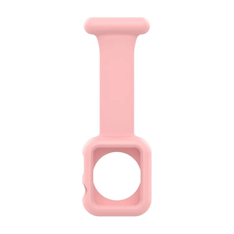 Montre de médecin anti-collision infirmière avec bracelet en silicone et coque de protection pour Apple Watch Série 7 41 mm / Série 6 / 5 / 4 / SE 40 mm / Watch Série 1 / 2 / 3 38 mm - Rose