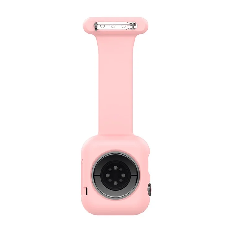 Montre de médecin anti-collision infirmière avec bracelet en silicone et coque de protection pour Apple Watch Série 7 41 mm / Série 6 / 5 / 4 / SE 40 mm / Watch Série 1 / 2 / 3 38 mm - Rose