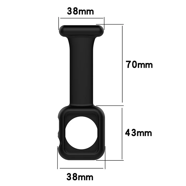 Montre de médecin anti-collision infirmière avec bracelet en silicone et coque de protection pour Apple Watch Série 7 41 mm / Série 6 / 5 / 4 / SE 40 mm / Watch Série 1 / 2 / 3 38 mm - Rose