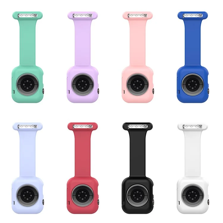 Montre de médecin anti-collision infirmière avec bracelet en silicone et coque de protection pour Apple Watch Série 7 41 mm / Série 6 / 5 / 4 / SE 40 mm / Watch Série 1 / 2 / 3 38 mm - Rose