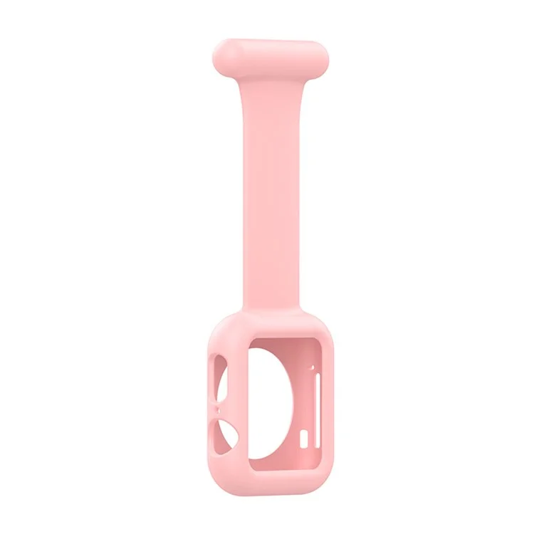 Relógio Médico Enfermeiro com Pulseira de Silicone e Capa Protetora para Apple Watch Series 7 45mm / Watch Series 6 / SE 44mm / SE (2022) 44mm / 5 / 4 44mm / Watch Series 3 / 2 / 1 42mm - Rosa