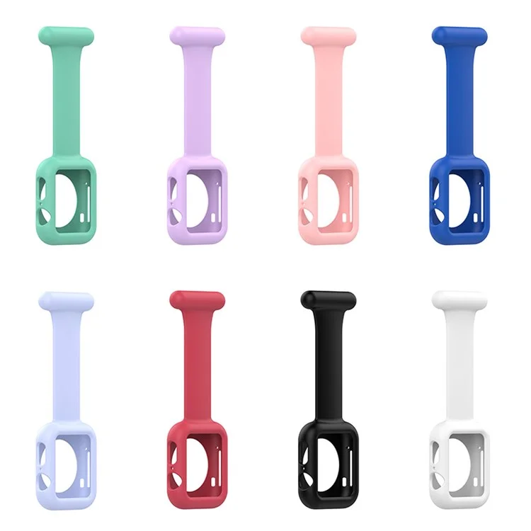 Relógio Médico Enfermeiro com Pulseira de Silicone e Capa Protetora para Apple Watch Series 7 45mm / Watch Series 6 / SE 44mm / SE (2022) 44mm / 5 / 4 44mm / Watch Series 3 / 2 / 1 42mm - Rosa